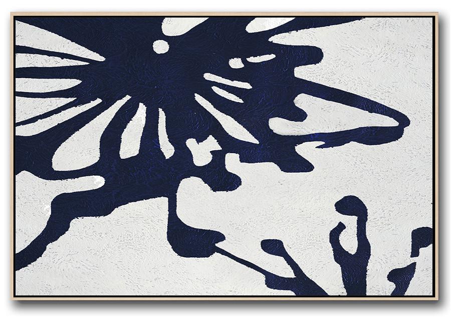 Horizontal Navy Blue Minimal Art #NV285C - Click Image to Close